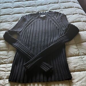 CAbi Black Ribbed Turtleneck Sweater